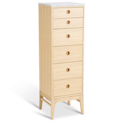 White Pigmented Oak with Limestone Top