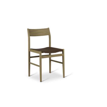 White Pigmented Lacquered Oak, Cognac Leather