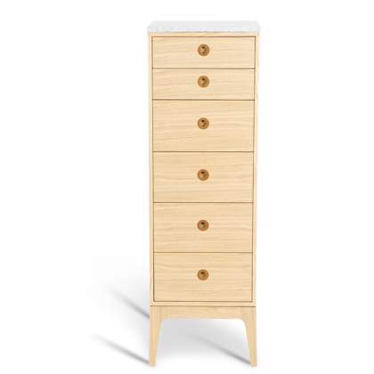 White Pigmented Oak with Limestone Top