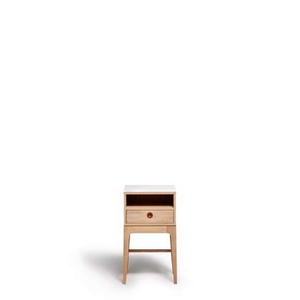 White Pigmented Lacquered Oak with Marble Top