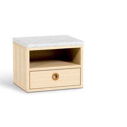 White Pigmented Lacquered Oak with Limestone Top