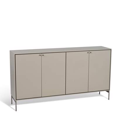 Beige lacquer, stainless steel legs