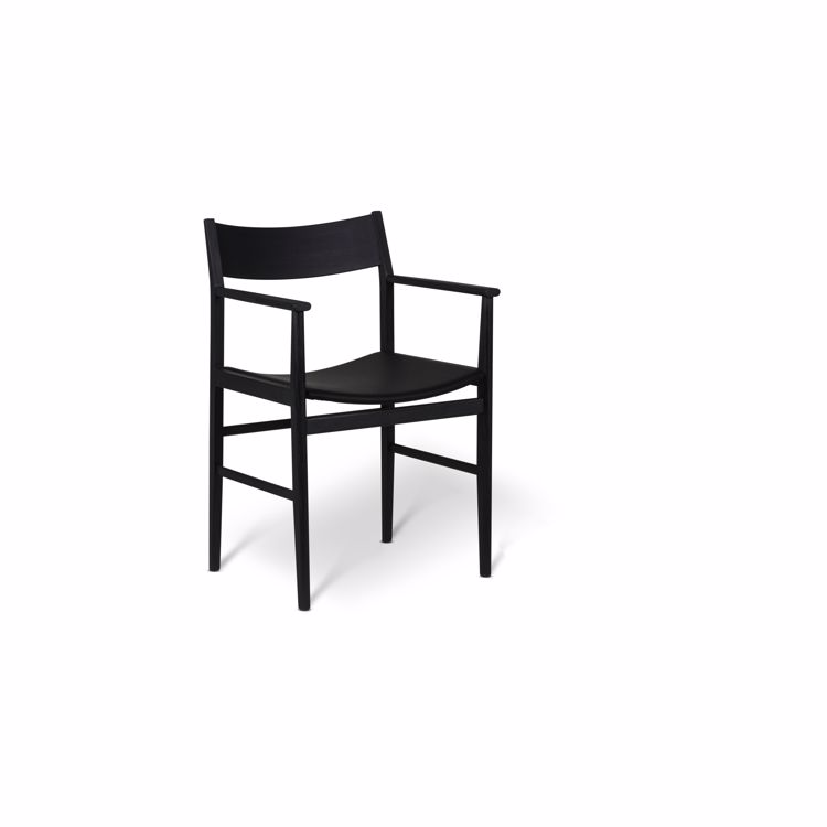 Siza Karmstol Svartlaserad  Ask/ Svart Skinn Perspektiv, 1604D