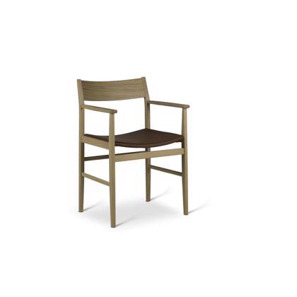 White Pigmented Lacquered Oak, Cognac Leather